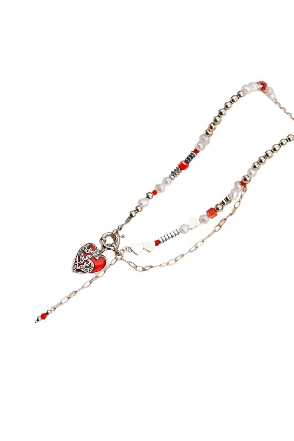 Sweet Demons Heart Chain Necklace For Stacking Or Solos Wear In Trendy Fashion