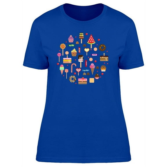 Sweet Dessert Doodles T-Shirt Women -Image by Shutterstock, Female Medium