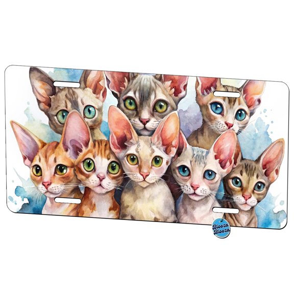 Sweet Devon Rex Cats Metal Novelty License Plate