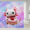 thumbnail image 1 of Sweet Donut Dessert Fabric Shower Curtain,Butterfly Star Purple Gradient Shower Curtain for Bathroom,Cartoon Axolotl Waterproof Shower Curtain 78 Inch Long, 1 of 5