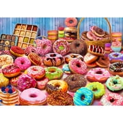 Sweet Donut Paradise Jigsaw Puzzle for Adults - 1000 Pieces Challenging Puzzle Game with Vibrant Colors, Made from Recycled Cardboard 27.56x19.69 Inches Fit for Family Game Nights