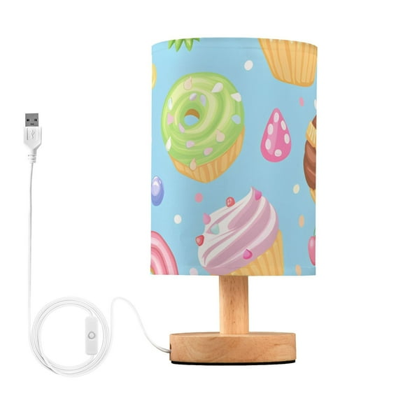 Sweet Donuts Cupcakes Candies Table Lamp with USB Port LED Warm Light Lamp Night Light Home Decor