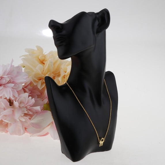 Sweet Double Giraffe Hollow Heart Pendant Necklace for Women Wedding Gift Golden