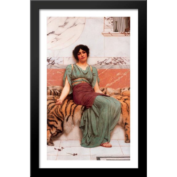 Sweet Dreams 24x40 Large Black Wood Framed Print Art by John William Godward