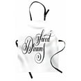 thumbnail image 1 of Sweet Dreams Apron Modern Brush Calligraphy Hand Written Style Quote Monochrome Inscription, Unisex Kitchen Bib Apron with Adjustable Neck for Cooking Baking Gardening, Black and White, by Ambesonne, 1 of 3