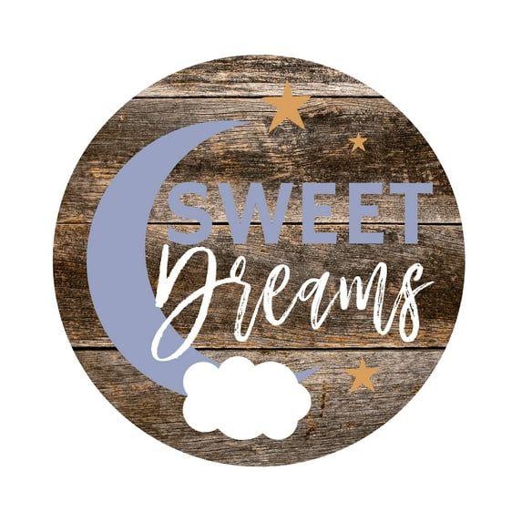 Sweet Dreams Baby Boy Rustic Metal Sign - Nursery Wall Decor - 11.75"