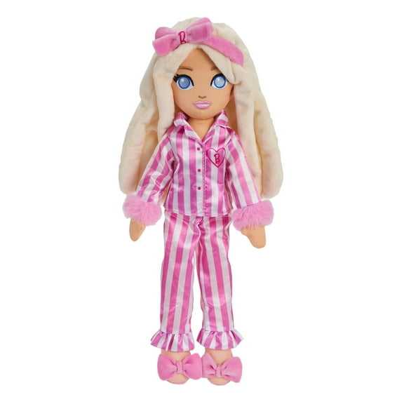 Sweet Dreams Barbie Malibu Plush Soft Doll in Bedtime Outfit with Bow Headband, 13.5 Inch