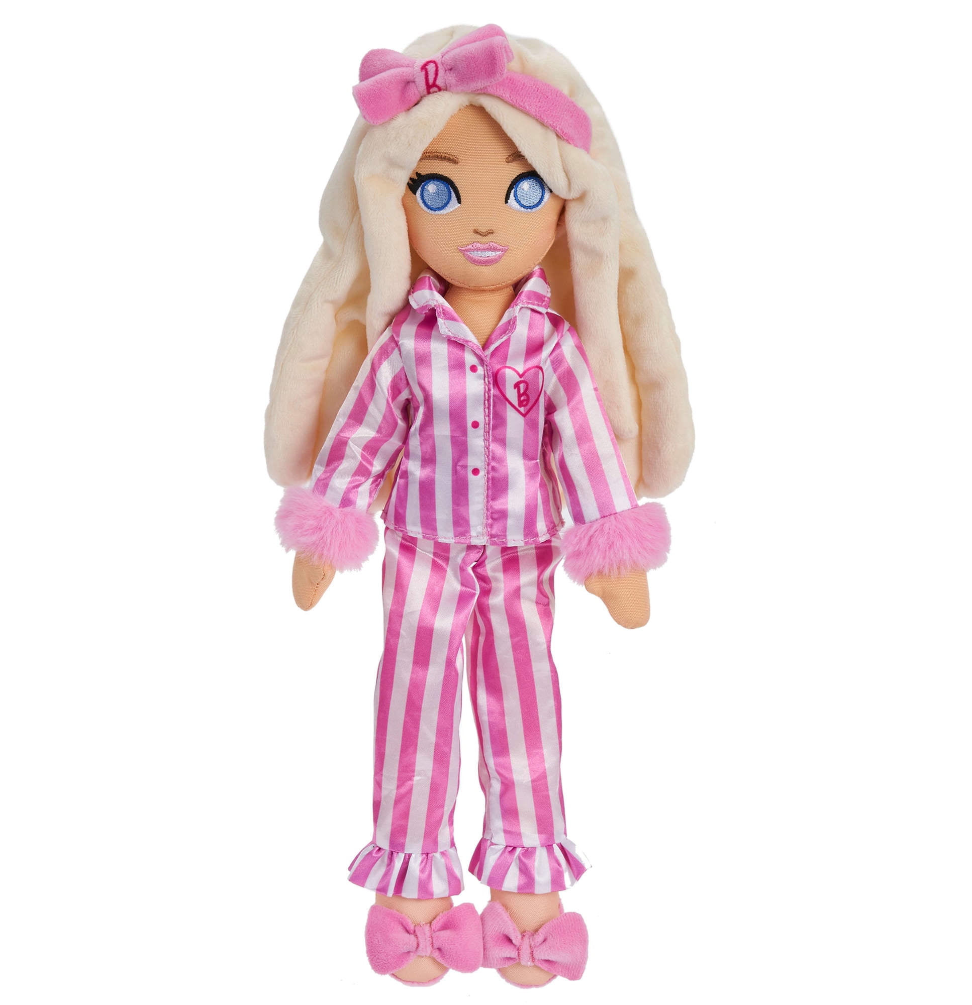 Sweet Dreams Barbie “Malibu” Plush Soft Doll in Bedtime Outfit with Bow Headband, 13.5 Inch  (图1) Sweet Dreams Barbie “Malibu” Plush Soft Doll in Bedtime Outfit with Bow Headband, 13.5 Inch  (图1)
