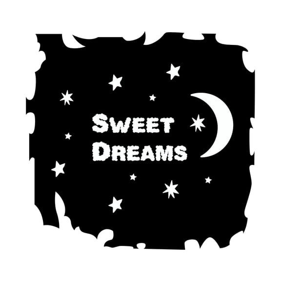 Sweet Dreams Beautiful Moon & Stars Good Night Quote Design Wall Art Sticker Designs Vinyl Stickers For Home House Walls Rooms Windows Bedroom Decoration Size (26x26 inch)