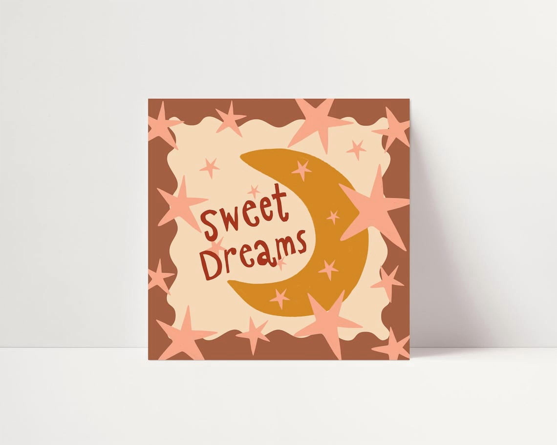 Sweet Dreams Boho Moon And Stars Nursery Wall Art Print, Nursery, Home ...