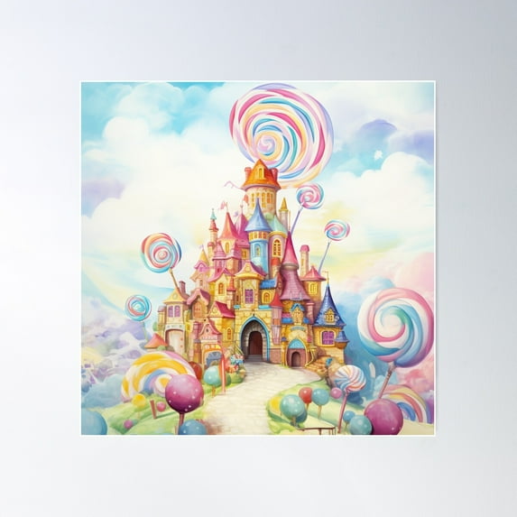 Sweet Dreams: Candy World Surprise Poster Wall Art, Modern Wall Decor For Living Room Bedroom, 24x24 UNFRAMED