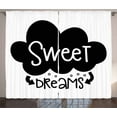 thumbnail image 1 of Ambesonne Saying Curtains 2 Panel Set, Cloud with Arrows, 108" x 63", Black and White, 1 of 3