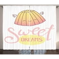 thumbnail image 1 of Ambesonne Saying Curtains 2 Panel Set, Sleeping Jelly, 108" x 84", Cream Pink, 1 of 3