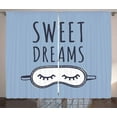 thumbnail image 1 of Ambesonne Saying Curtains 2 Panel Set, Sleeping Doodle, 108" x 96", Slate Blue Dark Blue, 1 of 3