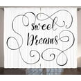 thumbnail image 1 of Ambesonne Saying Curtains 2 Panel Set, Romantic Curly, 108" x 108", Black and White, 1 of 3