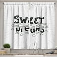thumbnail image 1 of Sweet Dreams Curtains 2 Panels Set, Retro Style Calligraphic Hand Drawn Lettering of Inspirational Phrase, Window Drapes for Living Room Bedroom, 55W X 39L Inches, Black and White, by Ambesonne, 1 of 2