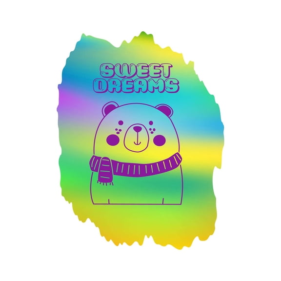 Sweet Dreams Cute Cartoon Polar Bear Watercolor Kids Design Wall Art Sticker Designs Vinyl Stickers For Home House Walls Rooms Windows Bedroom Decoration Size (20x20 inch)