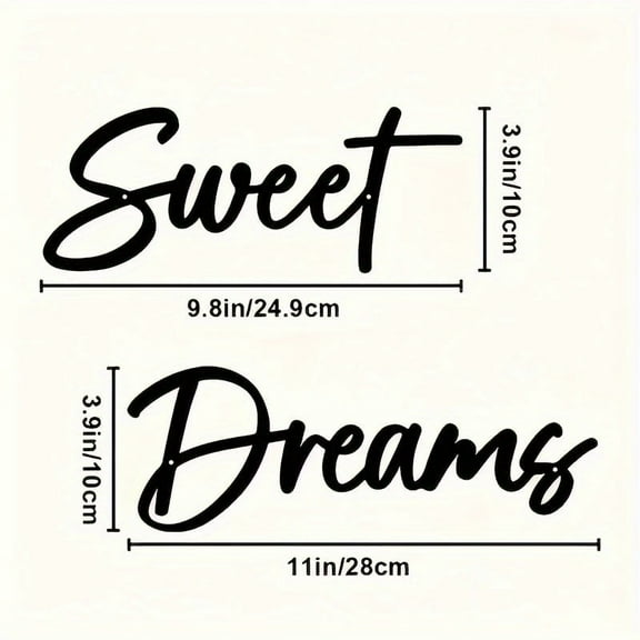 Sweet Dreams Metal Sign Wall Art Decor - Black Modern Sweet Dreams Farmhouse Signs for Hanging Above Bed Wall Decor for Bedroom