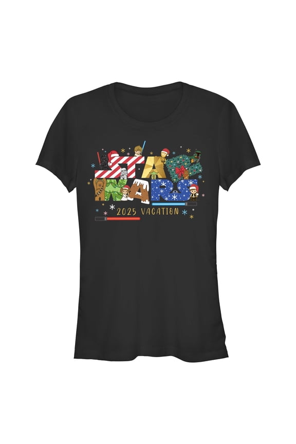 Juniors Star Wars Happy Holidays 2025 Vacation T Shirt