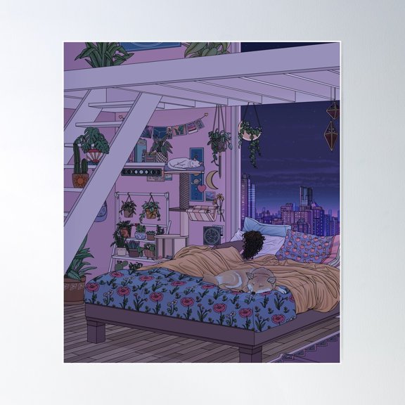 Sweet Dreams- Night Poster Wall Art, Modern Wall Decor For Living Room Bedroom, 8x12 UNFRAMED
