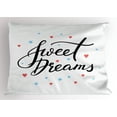 thumbnail image 1 of Sweet Dreams Pillow Sham Hand Written Style Motivational Quote Calligraphy with Little Stars and Hearts, Decorative Standard Queen Size Printed Pillowcase, 30 X 20 Inches, Multicolor, by Ambesonne, 1 of 2