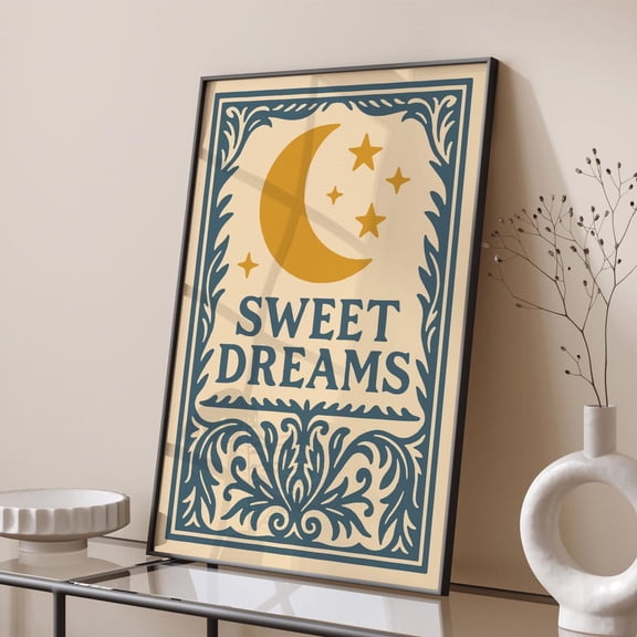 Sweet Dreams Poster Rococo Style Romantic Bedroom Decor, Unframed Paper Poster 8x10in