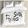 thumbnail image 1 of Sweet Dreams Queen Size Duvet Cover Set, Romantic Hearts with Brush Calligraphy Design Sleeping Themed Arrangement, Decorative 3 Piece Bedding Set with 2 Pillow Shams, Multicolor, by Ambesonne, 1 of 3