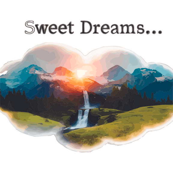 Sweet Dreams Scenery Mountain Clouds Cloud Baby Nursery Wall Decals for Babies Walls Bed Time Night Time Sleep Sleeping Kids Bedroom Art Vinyl Decor Stickers Ideas Designs Sky Size (12x9 inch)