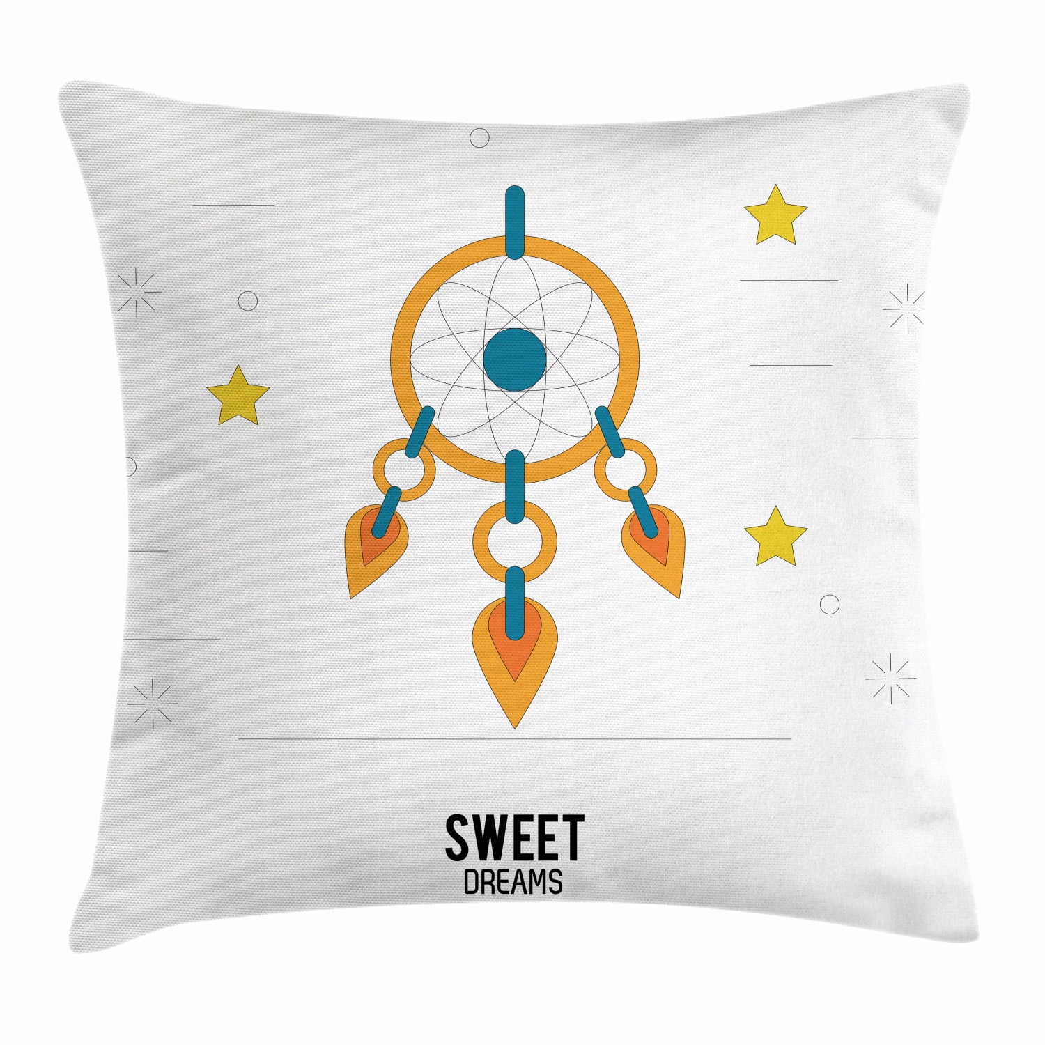 Sweet Dreams Throw Pillow Cushion Cover, Dream Catcher Design with