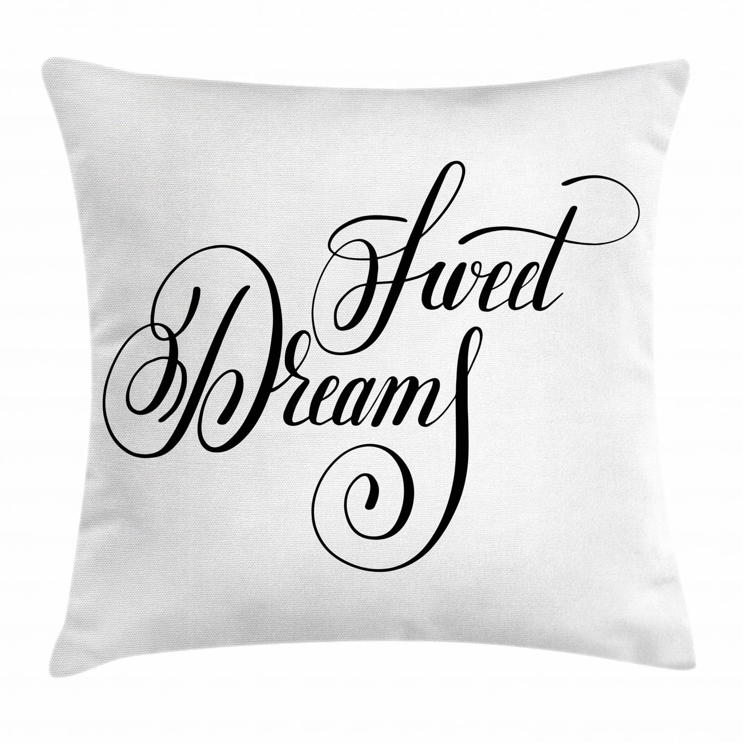 Sweet Dreams Throw Pillow Cushion Cover, Modern Brush Calligraphy Hand