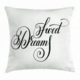 thumbnail image 1 of Sweet Dreams Throw Pillow Cushion Cover, Modern Brush Calligraphy Hand Written Style Quote Monochrome Inscription, Decorative Square Accent Pillow Case, 20 X 20 Inches, Black and White, by Ambesonne, 1 of 2