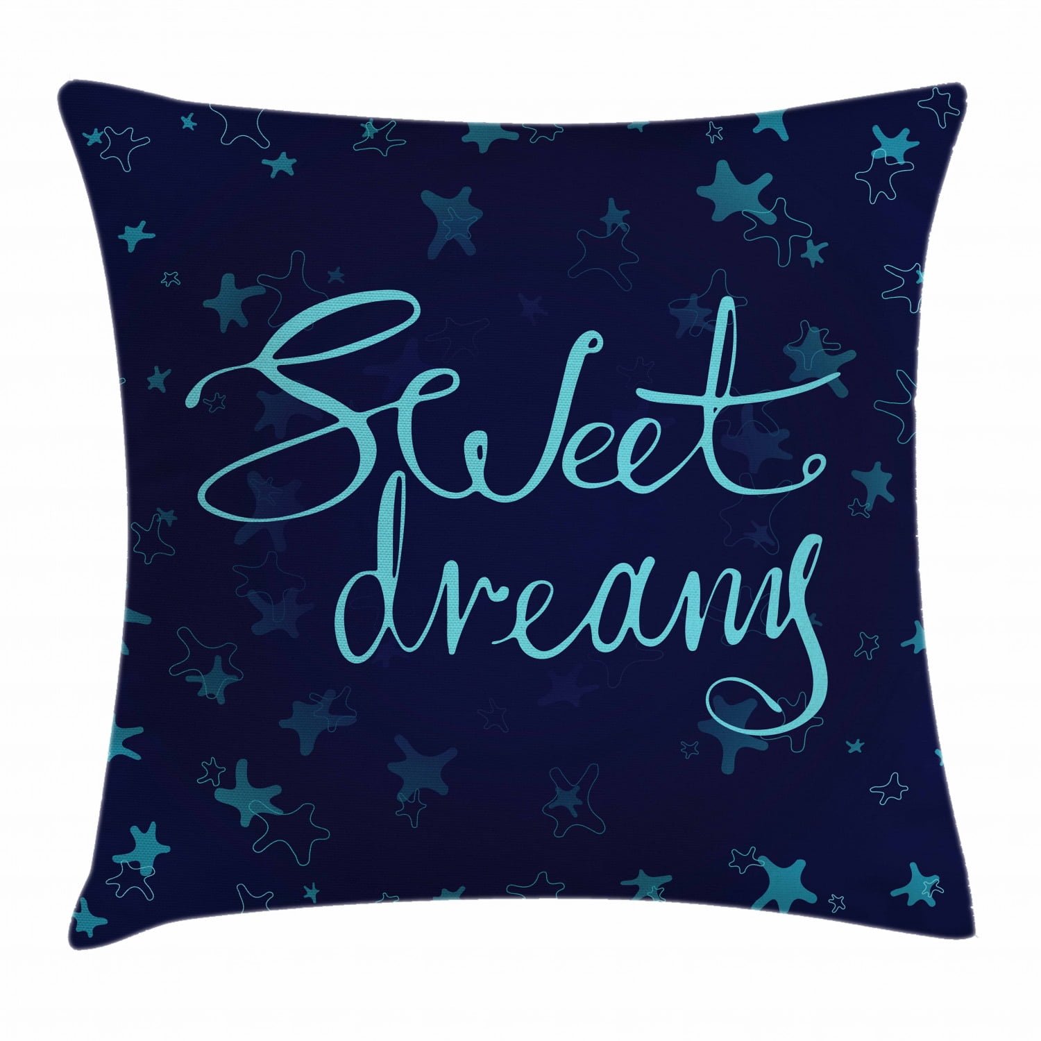 Sweet Dreams Throw Pillow Cushion Cover, Phrase in Handwriting Style on