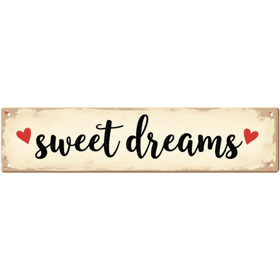 Sweet Dreams Tin Sign - 16x4 Inch - Ideal for Bedroom, Nursery, Man Cave Decor - Sleep Signs, Cozy Decor