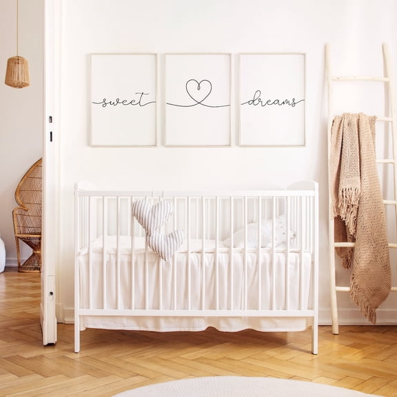 Sweet Dreams Wall Decor Bedroom Art Above Bed Sign Set 3 Stretched Canvas 8x12