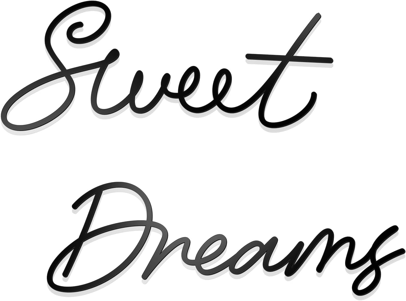 "Sweet Dreams" Metal Wall Art – Black, 30"x15", Farmhouse Bedroom Decor Above Bed, Steel With Powder Coat