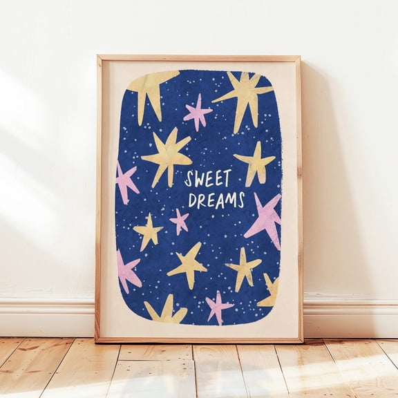 Sweet Dreams Whimsical Stars Playroom Art