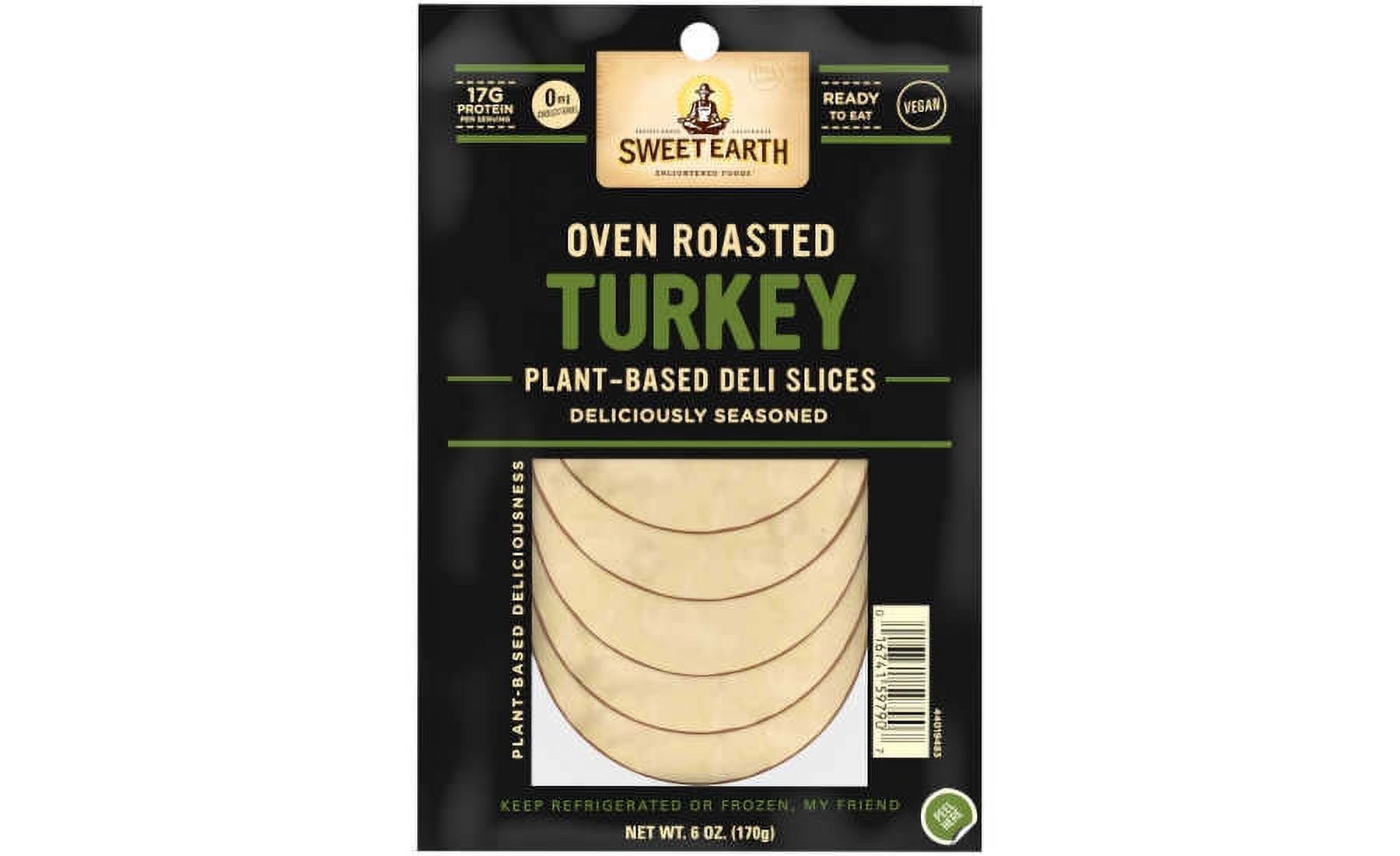 Sweet Earth Oven Roasted Plant Based Turkey Slices, 6oz (pack of 6