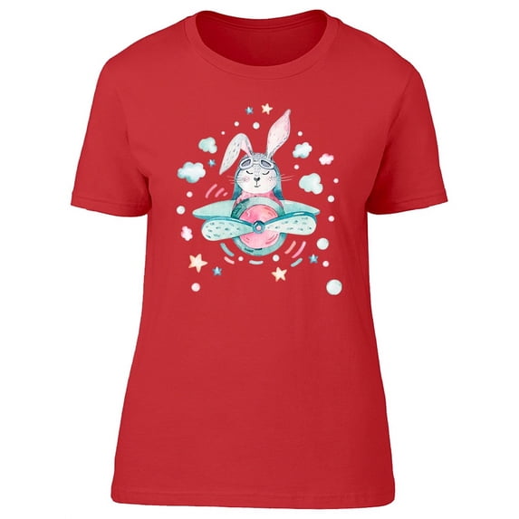 Sweet Easter Pilot Bunny T-Shirt Women -Image by Shutterstock, Female Large