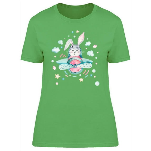 Sweet Easter Pilot Bunny T-Shirt Women -Image by Shutterstock, Female Small