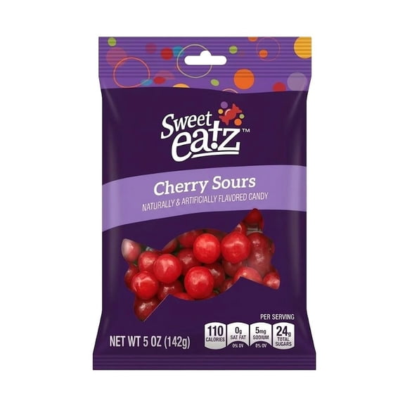 Sweet Eatz Cherry Sours Candy, Sweet & Tangy Cherry Flavored Sour Candy, 5 oz Bag