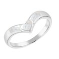 thumbnail image 1 of Sweet Embrace White Heart Crown Natural Shell Inlay Sterling Silver Ring for Female Anniversary Size-8, 1 of 5