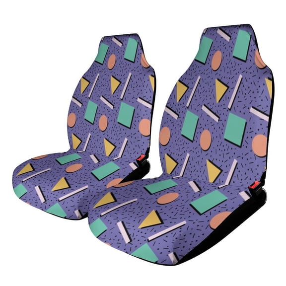 Sweet Emotion Vintage Set of 2Pcs Car Seat Covers Easy Clean Automobile Seat Protector Car Interior Accessories
