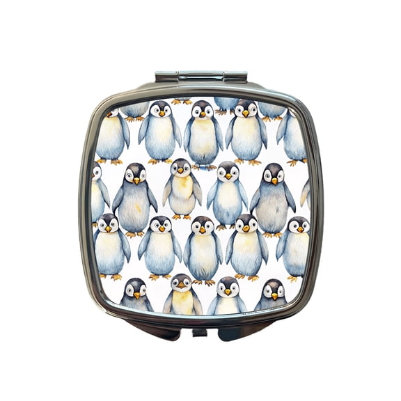 Sweet Emperor Penguins Travel Makeup Handbag Purse Small Pocket Compact Mirror