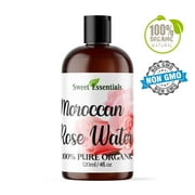 Sweet Essentials Premium 100% Pure Organic Moroccan Rose Water, 4 fl oz
