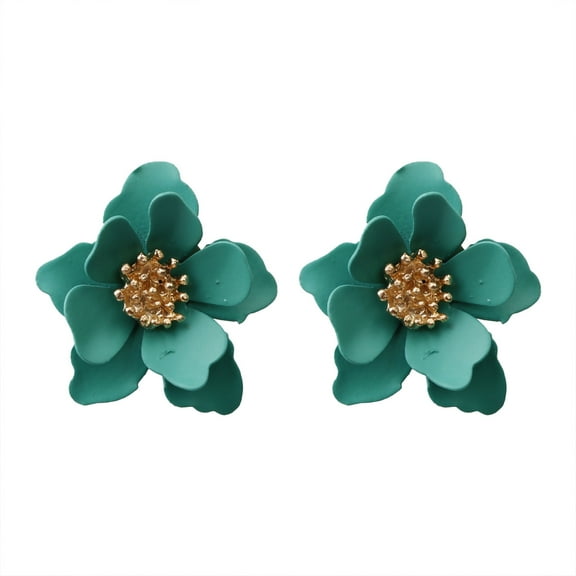 Sweet Fashion Flower Dangle Earrings for Women Ethnic Style Frosted Floral Pendant Earring Temperament Jewelry Gifts