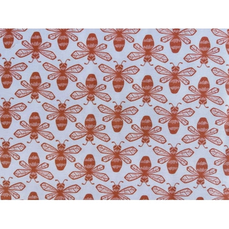 Sweet Floral Scent-Bee-Coral Fabric-Loes Van Oosten-Cotton+Steel-LV802-CO2