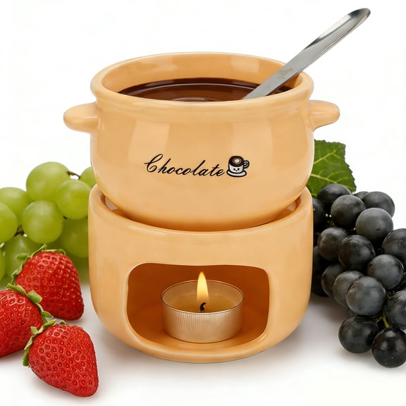 Sweet Fondue Cup for Date Night and More, Chocolate Melting Cup Set with Forks, Perfect as Fondue Mug or Chocolate Fondue Mug - Ideal Gifts for Birthday, Wedding, Mini Simmer Mug