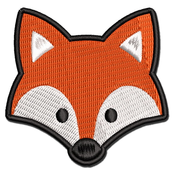 Sweet Fox Head Face Applique Multi-Color Embroidered Iron-On Patch - 2.0 Inch Mini