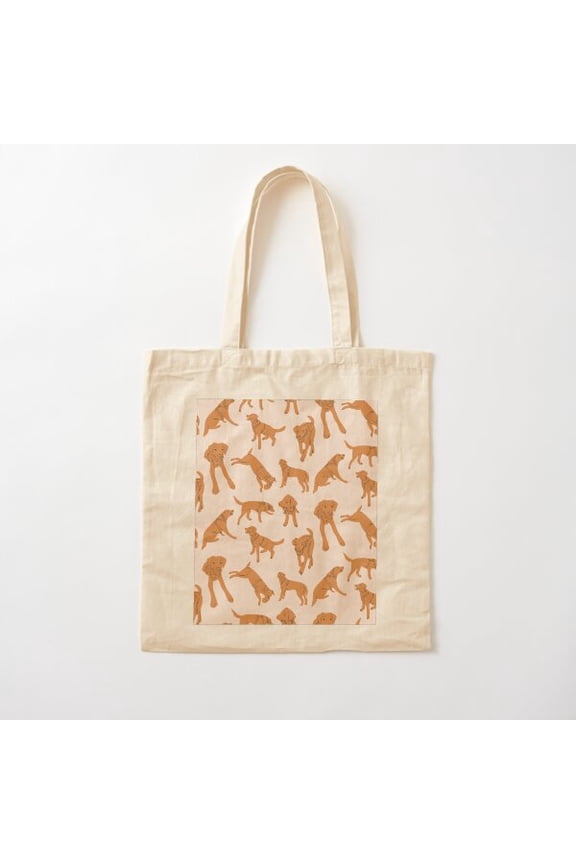 Sweet Fox Red Labrador Pattern Style 002 Canvas Tote Bags, Reusable Shopping Bag