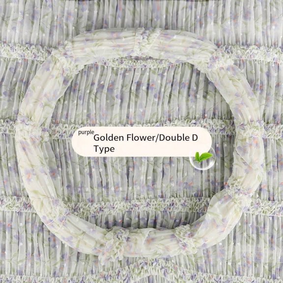 Sweet & Fresh Mesh Steering Wheel Cover – Breathable Floral Design with Non-Slip Grip, 38cm Fit for Most Cars, D-Type Round Style(2D B)